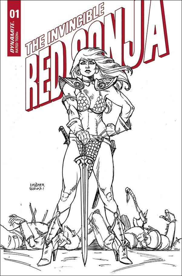 Invincible Red Sonja issue 1-O Joseph Michael Linsner 1:25 Black & White Cover