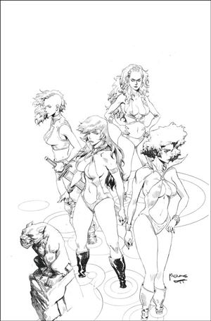 Sacred Six issue 12-K Raymund Bermudez 1:21 Black & White Virgin Cover
