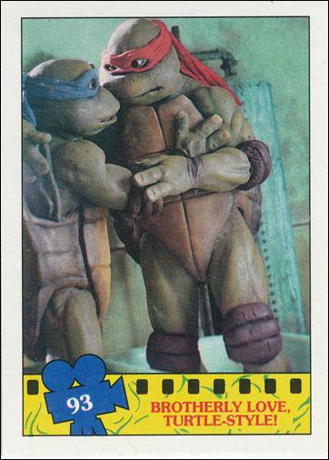 Teenage Mutant Ninja Turtles Movie (Base Set) card 93 Brotherly Love, Turtle-Style!