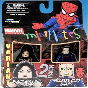 Marvel Minimates figure 99-B Black Queen Selene and Hellfire Club Guard