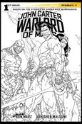 John Carter: Warlord of Mars (2014) issue 1-K Bart Sears 1:40 Black & White Cover