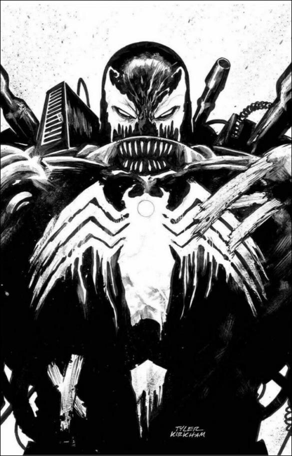 Venom (2018) issue 26-JE Tyler Kirkham Street Level Hero B&W Virgin Cover