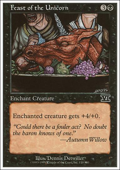 Magic the Gathering: 6th Edition (Base Set) card 130 Feast of the Unicorn