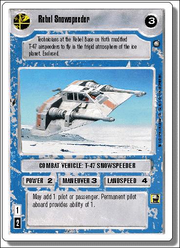 Star Wars: The Empire Strikes Back Introductory Two-Player Game (Base Set) card 7 Rebel Snowspeeder