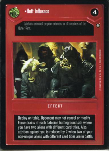 Star Wars: Jabba's Palace Sealed Deck (Base Set) card 3 Hutt Influence