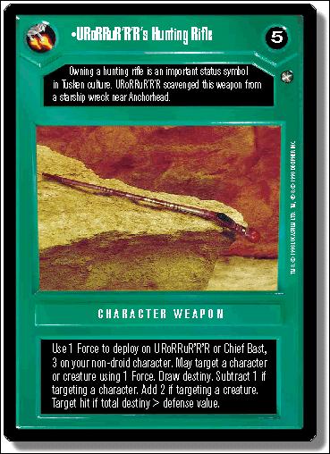 Star Wars: A New Hope Limited (Base Set) card 79 URoRRuR'R'R's Hunting Rifle