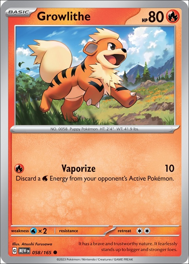 Pokemon: Scarlet & Violet - 151 (Base Set) card 058/165 Growlithe