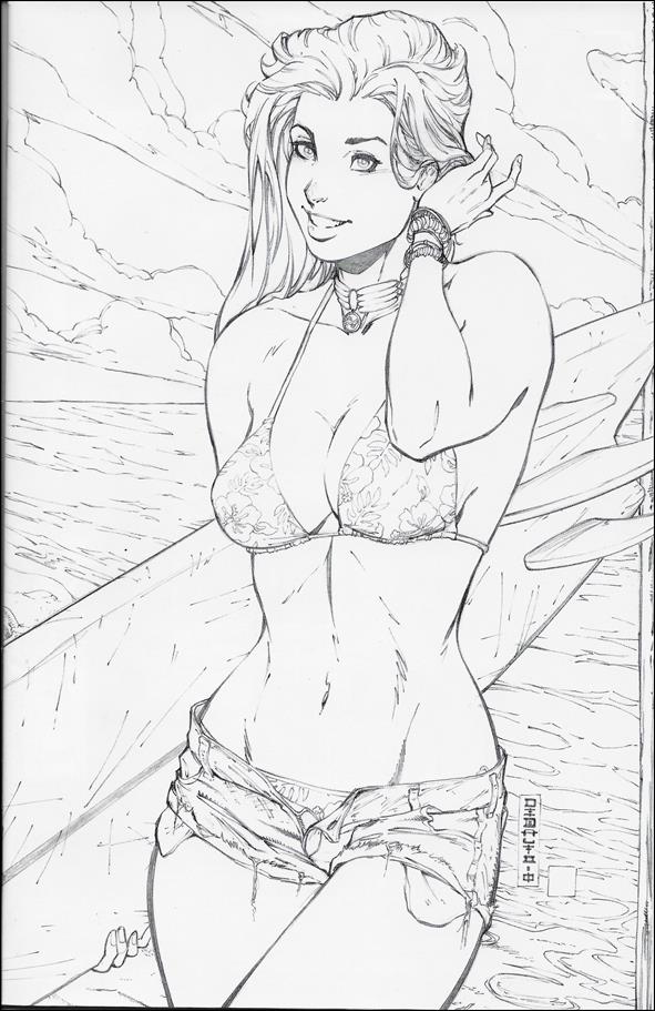 Michael Turner's Fathom (2018) issue 1-K Mike DeBalfo Planet Awesome B/W Cover 1/100
