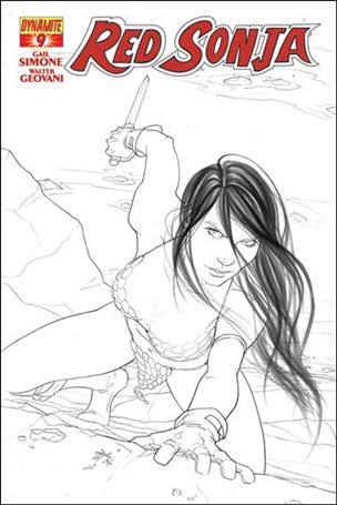 Red Sonja (2013) issue 9-C Jenny Frison 1:15 Black & White Cover