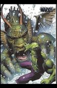 Marvel Heroes and Villains (Silver Foil Parallel Base Set) card 41 Hulk vs Fin Fang Foom