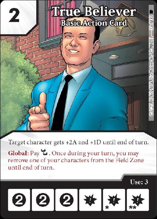 Marvel Dice Masters Amazing Spider-Man card 32 True Believer: Basic Action Card
