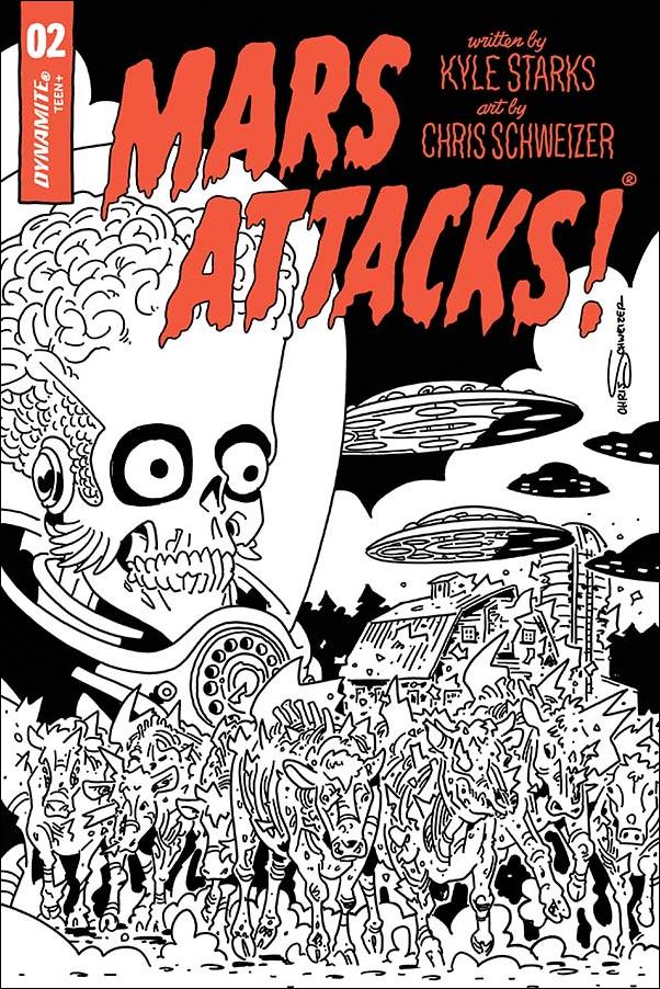 Mars Attacks (2018) issue 2-I Chris Schweizer 1:40 Black & White Cover