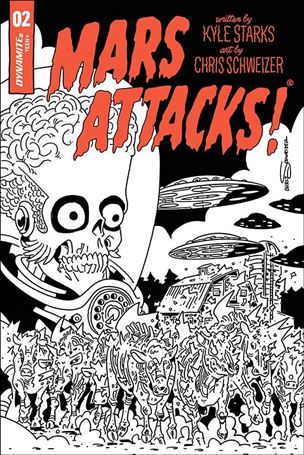 Mars Attacks (2018) issue 2-I Chris Schweizer 1:40 Black & White Cover