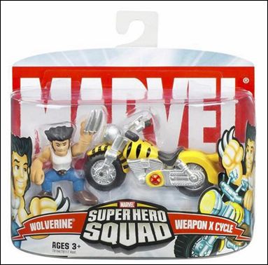Marvel Super Hero Squad figure 22 Wolverine w/ Weapon X Cycle