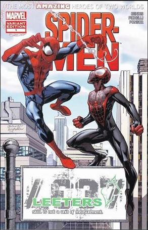 Spider-Men issue 1-ML Mark Bagley Leeters Cover