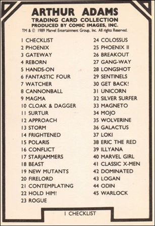 Arthur Adams (Base Set) card 1 Checklist