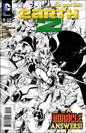 Earth 2 issue 11-B Wraparound 1:25 Black and White Cover