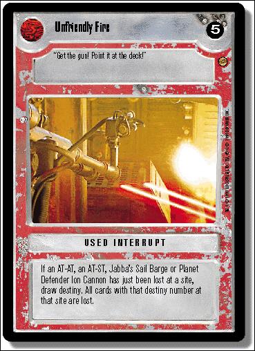 Star Wars: Jabba's Palace Limited (Base Set) card 163 Unfriendly Fire