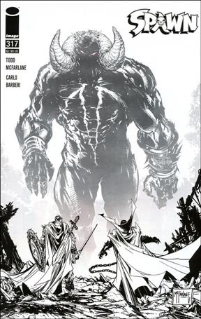 Spawn issue 317-D Todd McFarlance 1:5 Black & White Cover