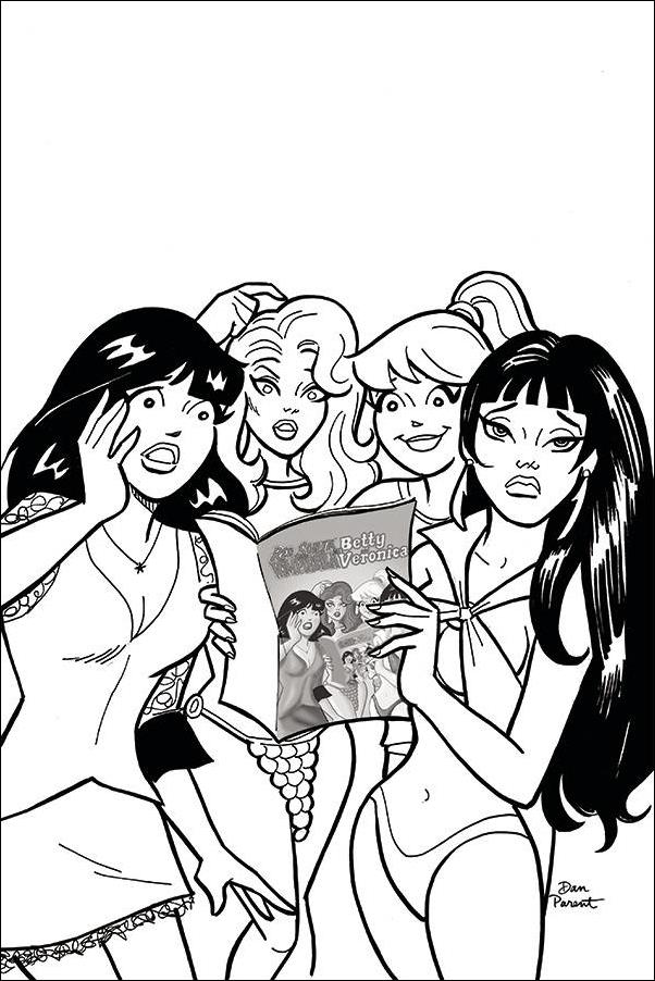 Red Sonja and Vampirella Meet Betty and Veronica issue 12-G Dan Parent 1:11 Black & White Virgin Cover