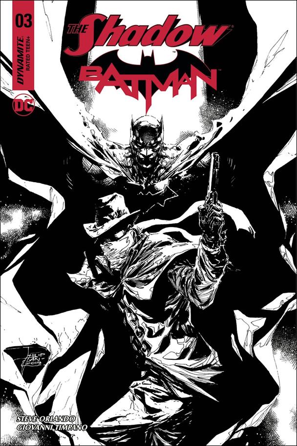 Shadow / Batman issue 3-F Philip Tan 1:10 Black and White Cover