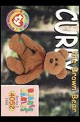 Beanie Babies Series 1 (Base Set) card 65 Curly the Brown Bear
