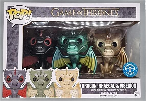 Pop! Game of Thrones Multi-packs figure nn8-B Drogon, Rhaegal & Viserion Metallic