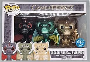 Pop! Game of Thrones Multi-packs figure nn8-B Drogon, Rhaegal & Viserion Metallic