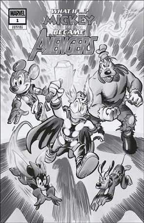 Marvel & Disney: What If...? Mickey & Friends Became the Avengers issue 1-G Alessandro Pastrovicchio B&W 1:100 Cover