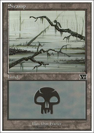 Magic the Gathering: 6th Edition (Base Set) card 340 Swamp