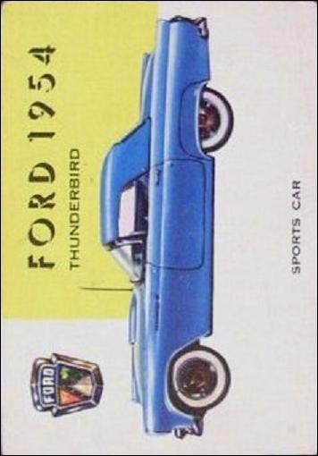 World on Wheels (Base Set) card 169-B Ford Thunderbird 1954 (Blue Back)