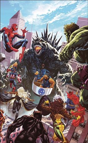Godzilla Destroys the Marvel Universe issue 1-I Mark Brooks Virgin 1:100 Cover
