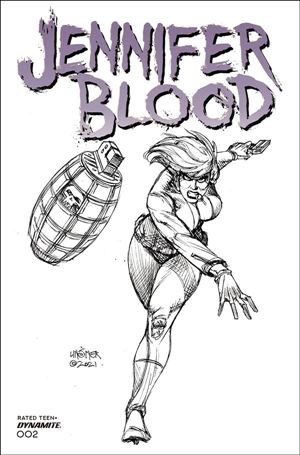 Jennifer Blood (2021) issue 2-I Joseph Michael Linsner 1:15 Black & White Cover