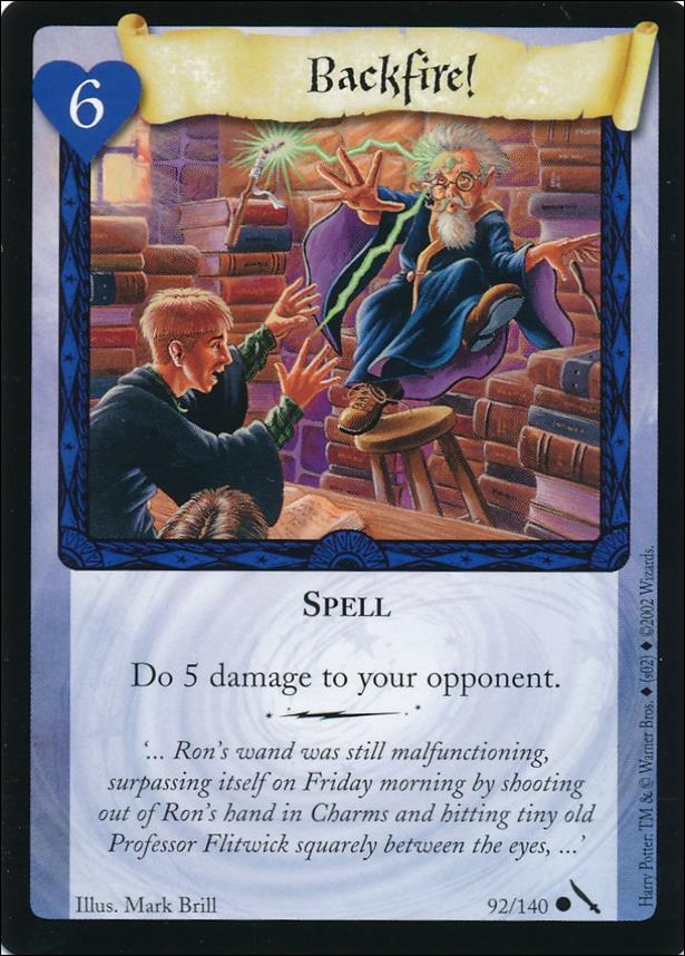 Harry Potter: Chamber of Secrets (Base Set) card 92 Backfire!