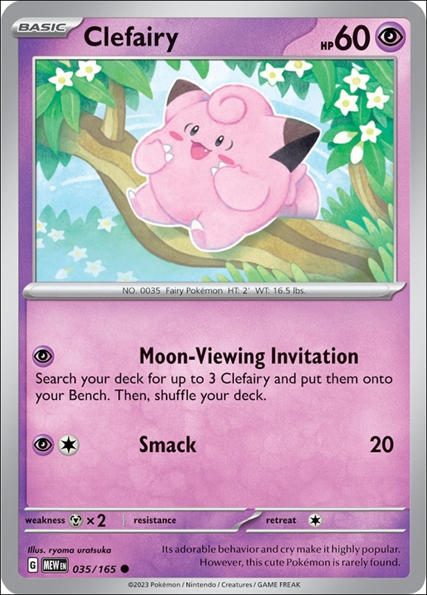 Pokemon: Scarlet & Violet - 151 (Base Set) card 035/165 Clefairy