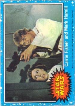 Star Wars: Series 1 (Base Set) card 65 Carrie Fisher and Mark Hamill