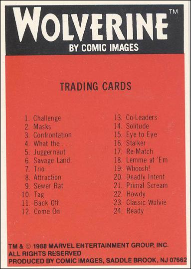 Wolverine Trivia (Base Set) card 50 Checklist