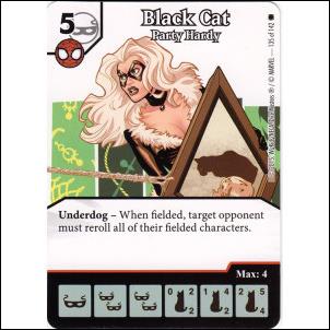 Marvel Dice Masters Amazing Spider-Man card 135 Black Cat: Party Hardy