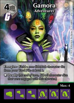 Marvel Dice Masters  Avengers Infinity Gauntlet card 69 Gamora: Adventurer 