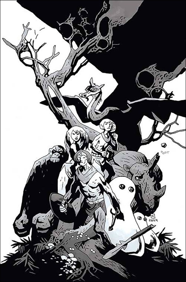 Herculoids (2025) issue 1-ZH Mike Mignola B&W Virgin 1:15 Cardstock Cover