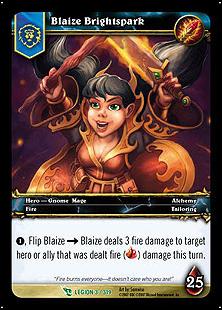 World of Warcraft: March of the Legion (Base Set) card 3 Blaize Brightspark