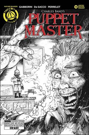Puppet Master (2015) issue 13-C Andrew Mangum Black & White Cover 1/1500