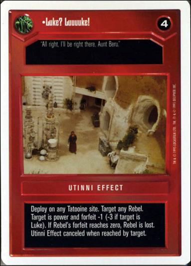 Star Wars: Premiere Unlimited (Base Set) card 68 Luke? Luuuuke!