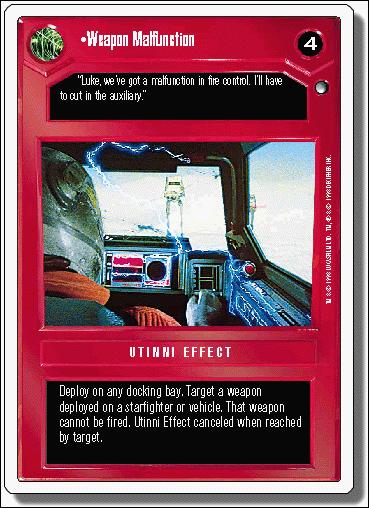 Star Wars: Hoth Revised (Base Set) card 33 Weapon Malfunction