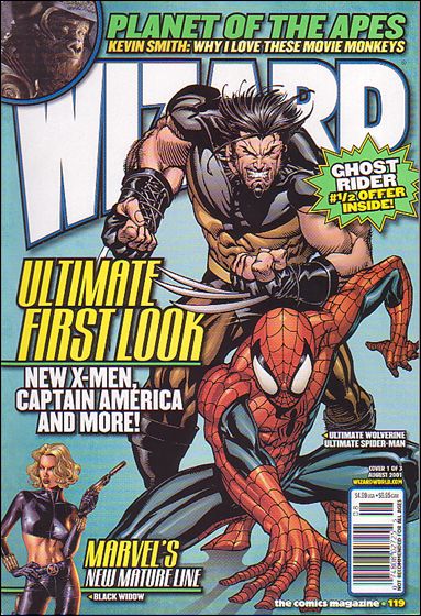 Wizard: The Comics Magazine issue 119 Andy Kubert Ultimate Wolverine & Spider-Man Cover