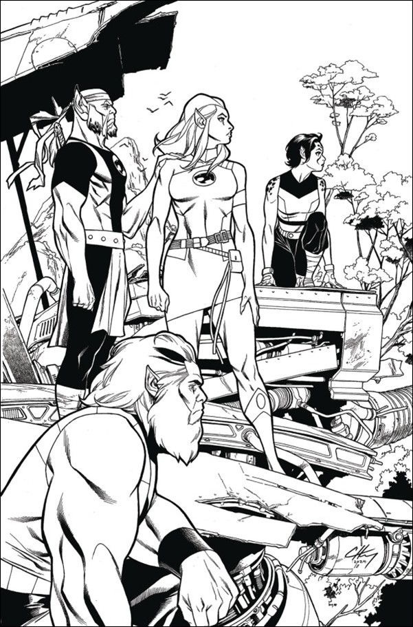 Thundercats: Lost issue 4-J Clayton Henry B&W Virgin 1:15 Cover