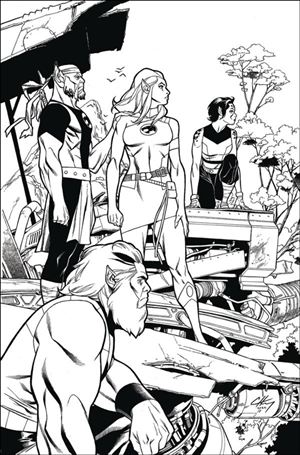 Thundercats: Lost issue 4-J Clayton Henry B&W Virgin 1:15 Cover