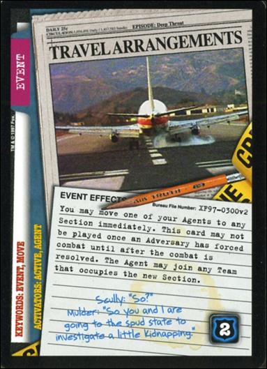 X-Files: The Truth Is Out There (Base Set) card XF97-0300v2 Travel Arrangements