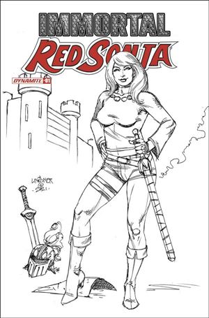 Immortal Red Sonja issue 1-Q Joseph Michael Linsner 1:20 Black & White Cover