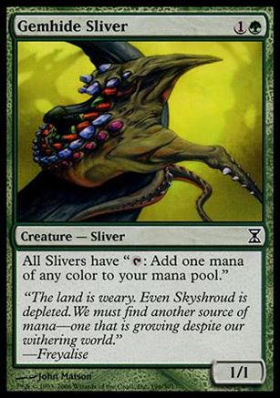 Magic the Gathering: Time Spiral (Base Set) card 196 Gemhide Sliver